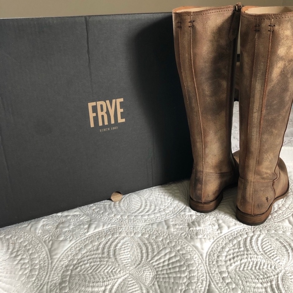 FRYE Melissa Inside Zip Tall Riding Boots Leather